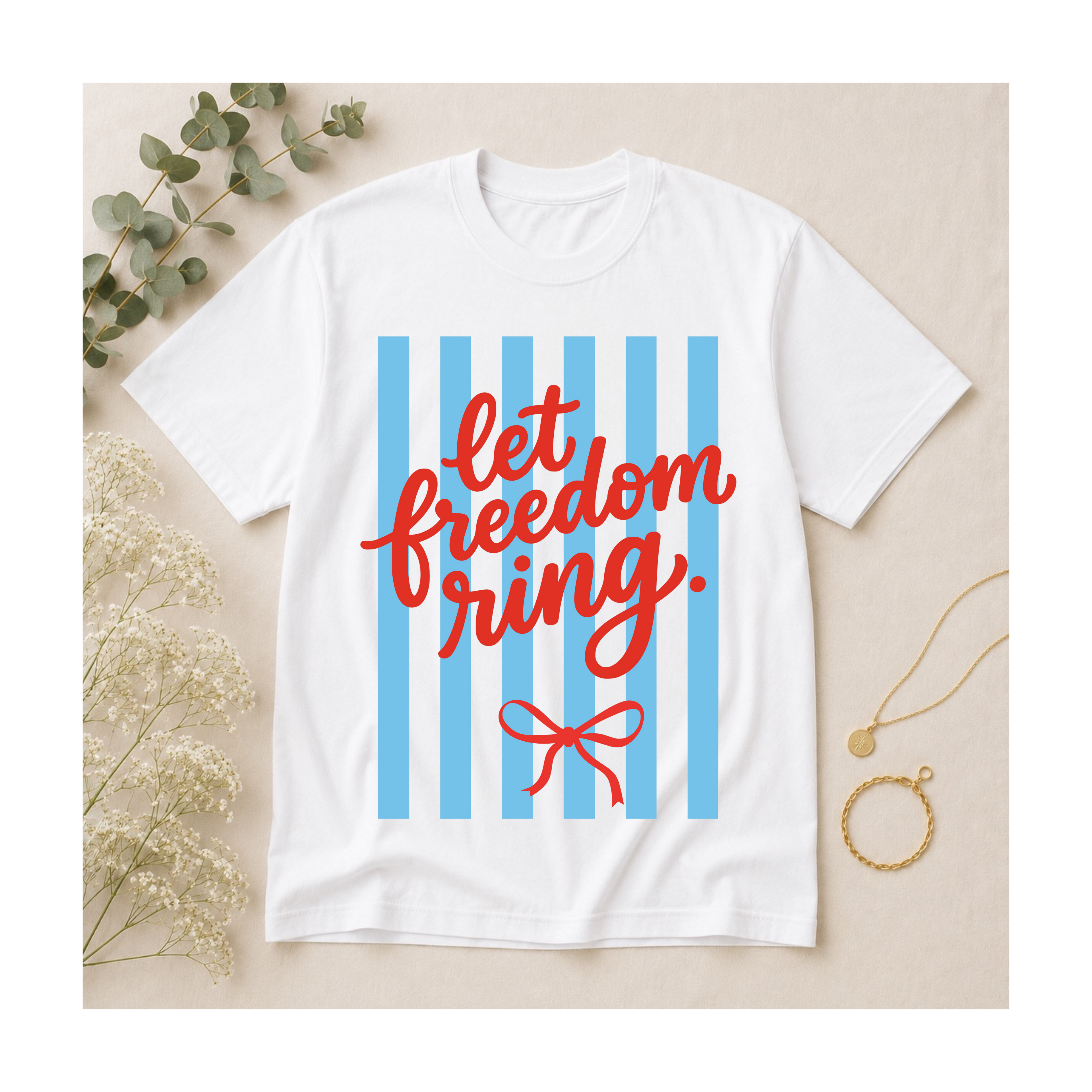 Let Freedom Ring Striped Graphic