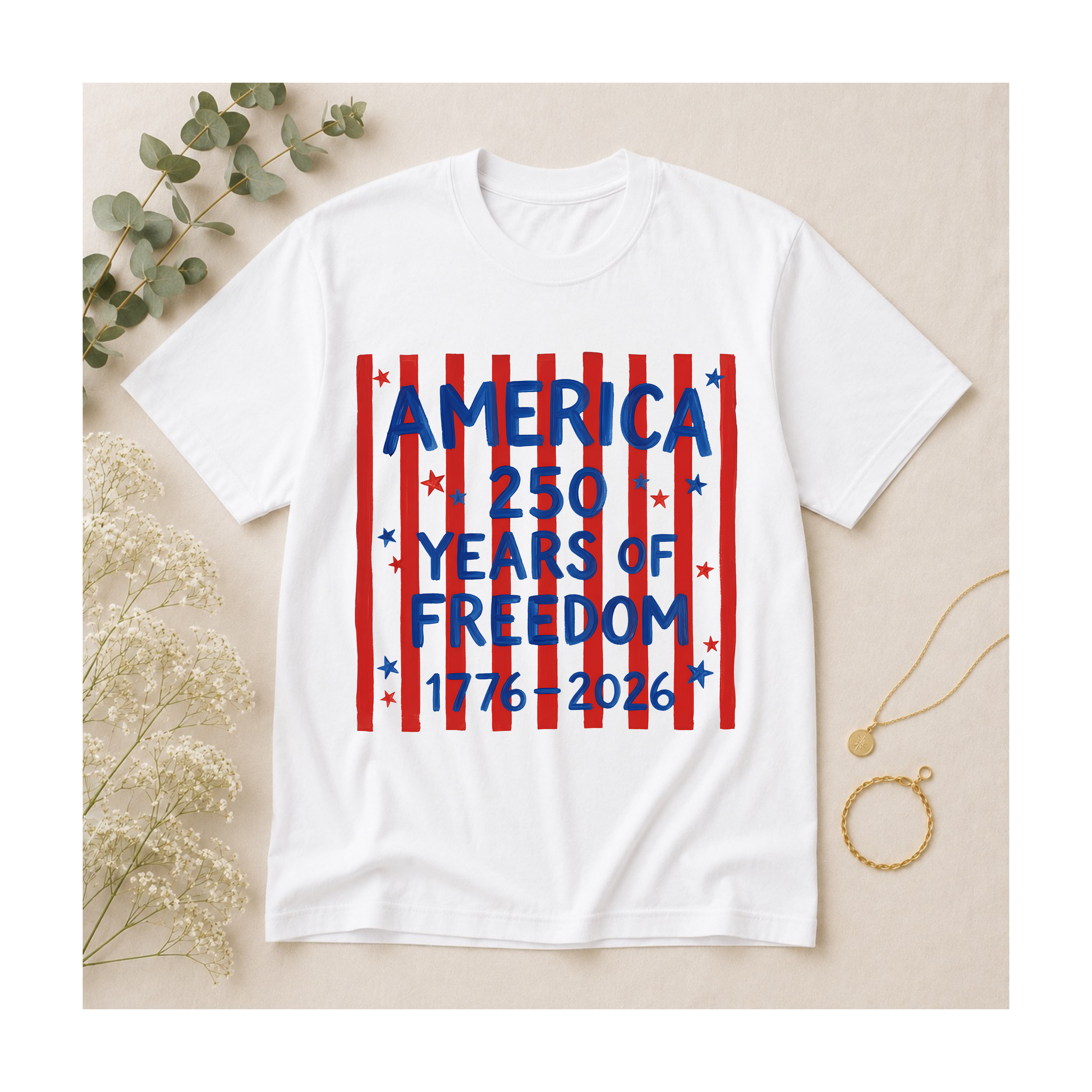 America 250 Years Striped Graphic