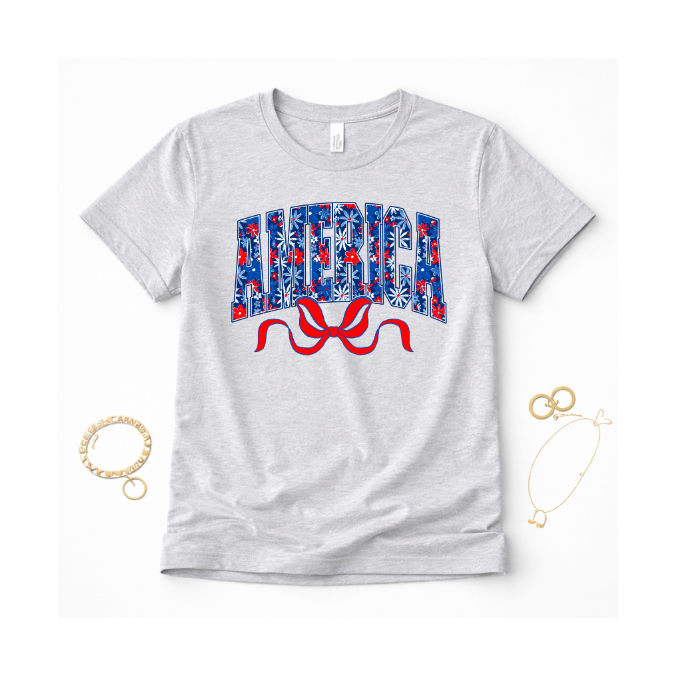 Floral America Bow
