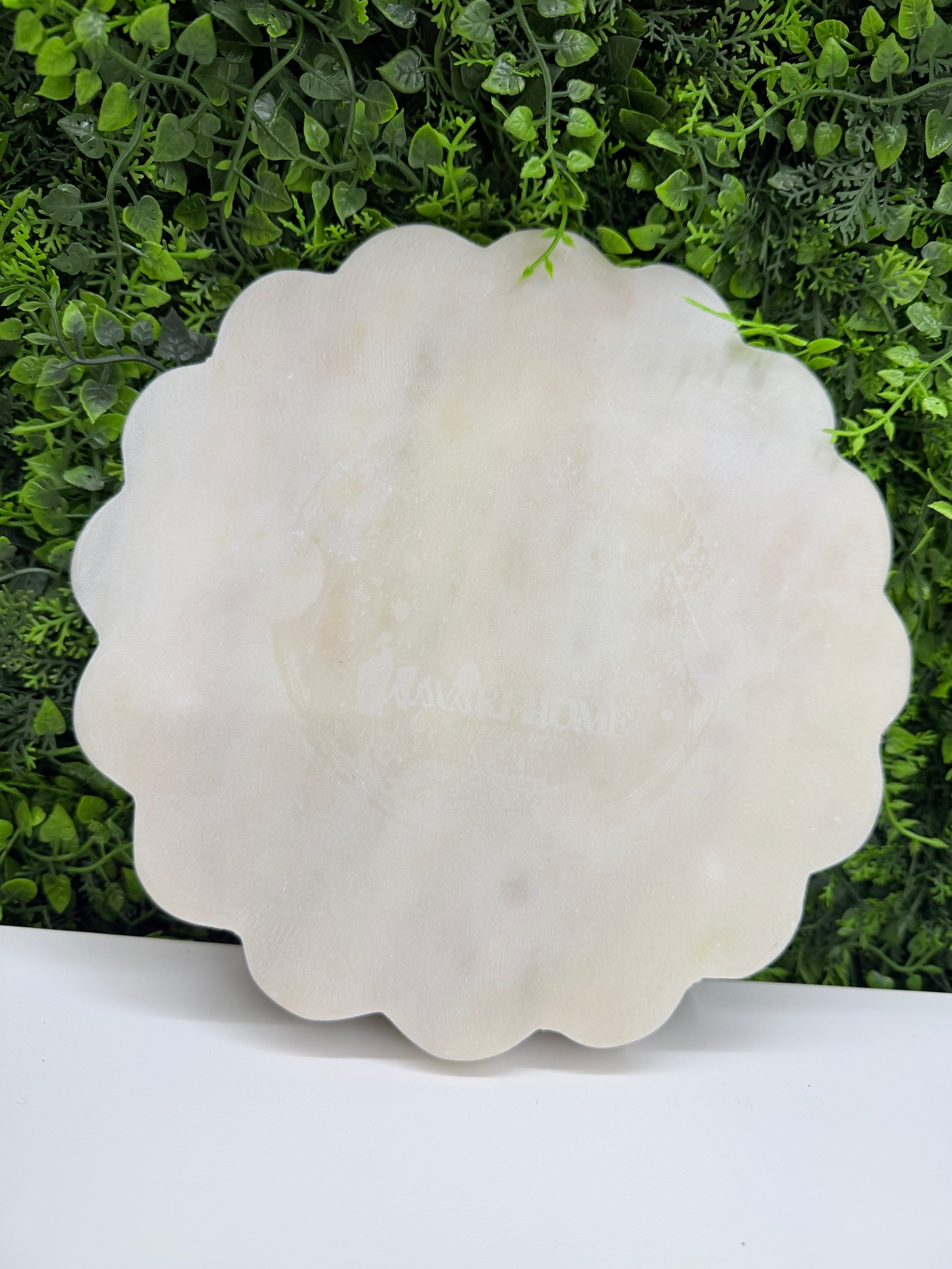 White Scalloped Stone Slab