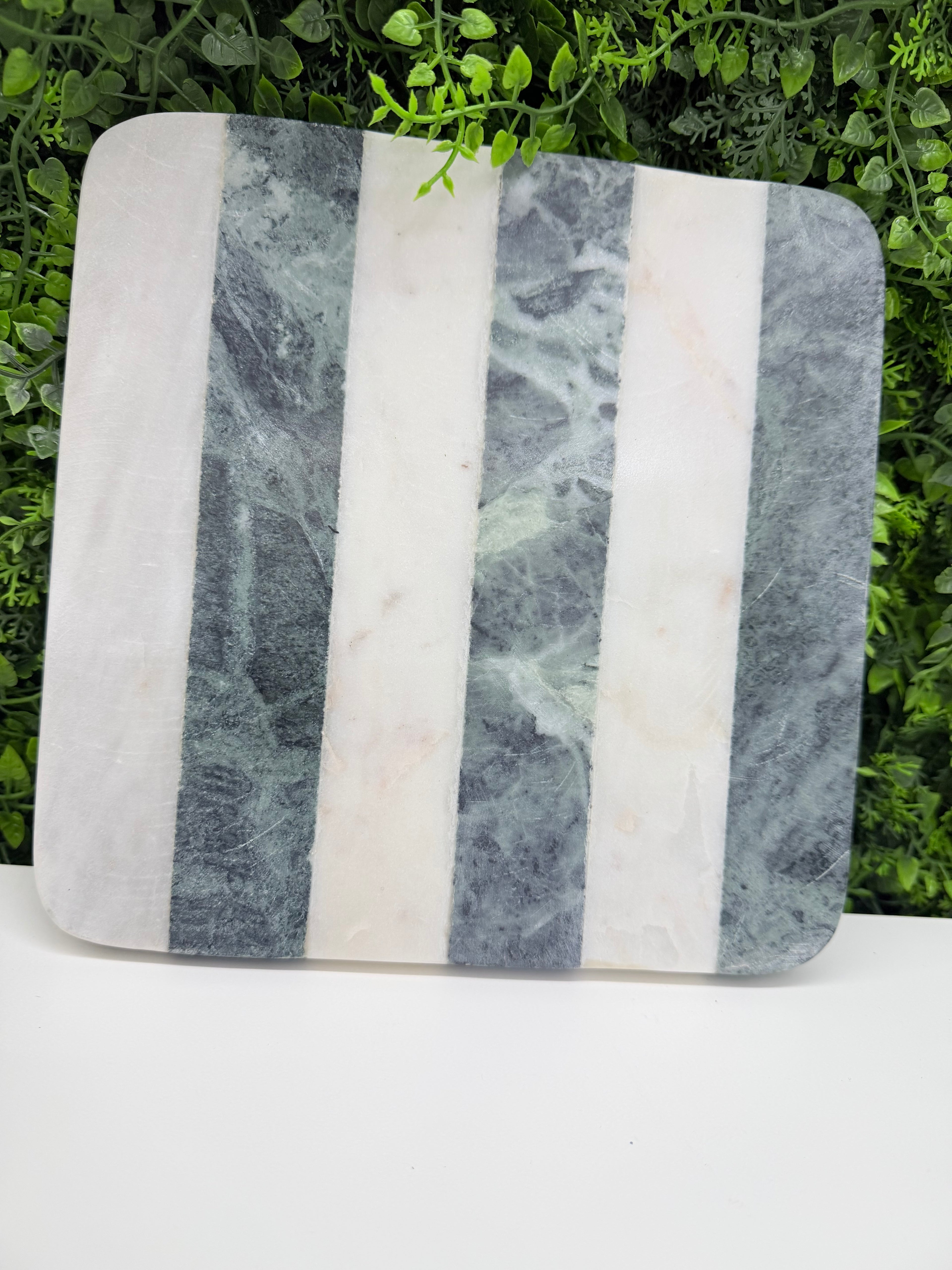 White and Green Striped Stone